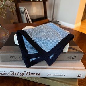 Eton Light Blue & Navy Pocket Square